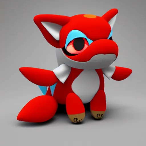 Image similar to a cute fumo plush dragon imp in a traditional pattern, mastermind behind the great icecream robbery of rainbow island, gothic, vray