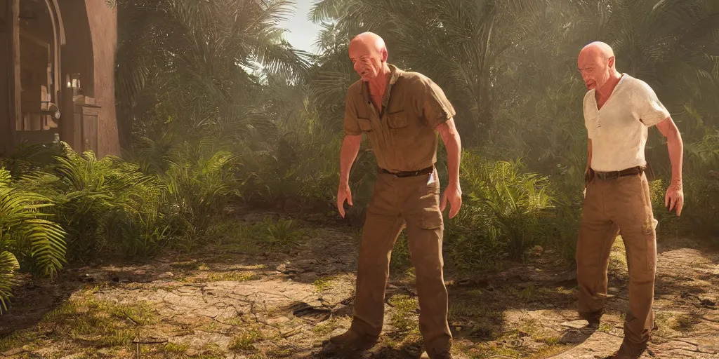 Prompt: john locke finding a new hatch in lost, cinematic lighting, trending on artstation, 4k, hyperrealistic, focused, extreme details, unreal engine 5, cinematic, masterpiece