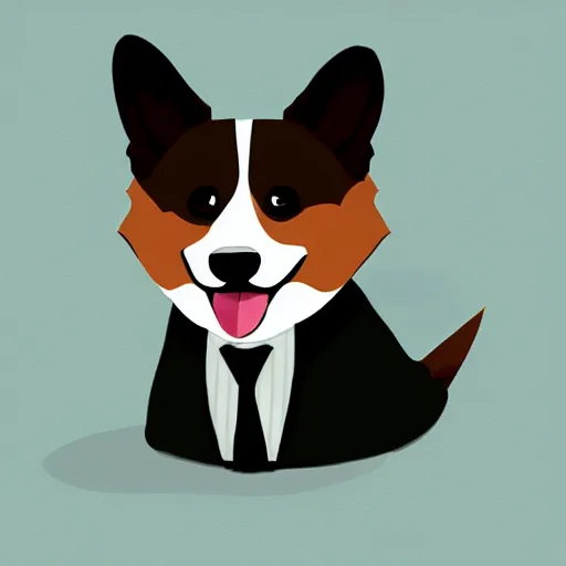 Image similar to A cute corgi Sherlock Holmes solving a crime, digital painting