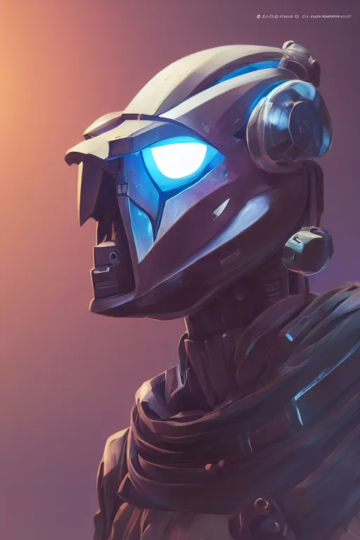 Image similar to epic mask helmet robot ninja portrait stylized as fornite style game design fanart by concept artist gervasio canda, behance hd by jesper ejsing, by rhads, makoto shinkai and lois van baarle, ilya kuvshinov, rossdraws global illumination radiating a glowing aura global illumination ray tracing hdr render in unreal engine 5