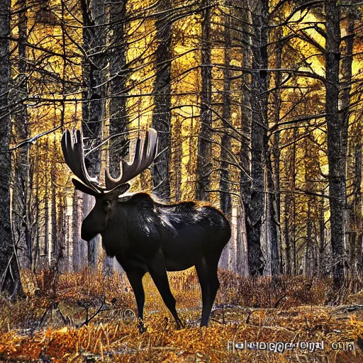 Image similar to Majestic moose photograph by Helmut Newton, wildlife photography, award winning, eye catching, high definition