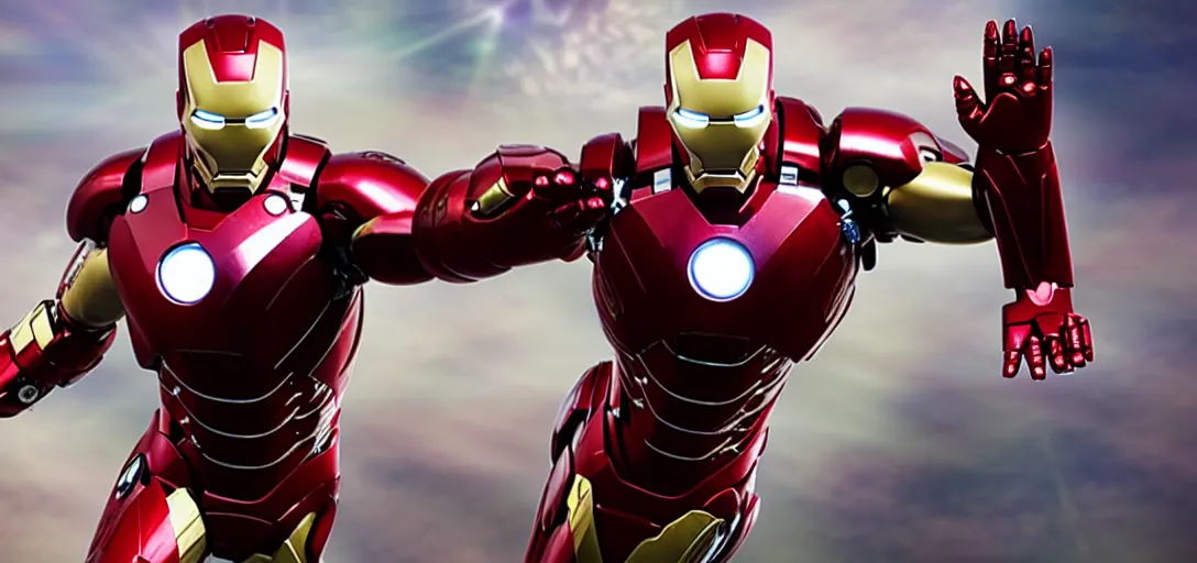 Image similar to a very high resolution image of ironman. from an episode of the office. photorealistic, photography