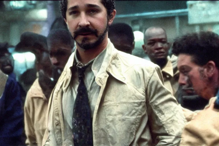 Image similar to shia labeouf plays john shaft in shaft in africa, a metro - goldwyn - mayer production, 3 5 mm panavision r 2 0 0, color