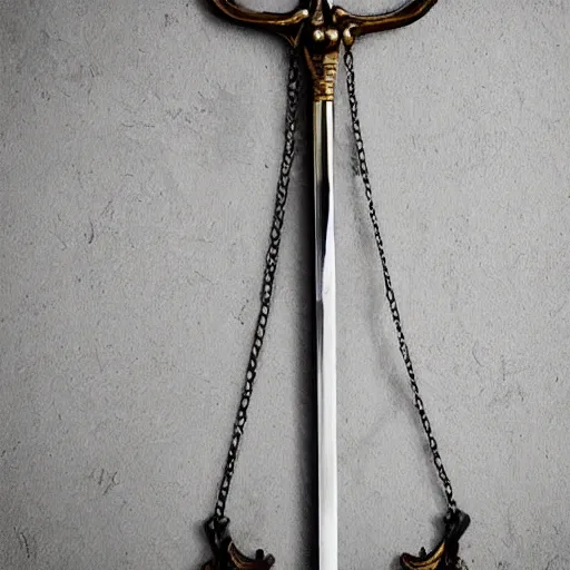 Image similar to sword of justice hanging on a wall