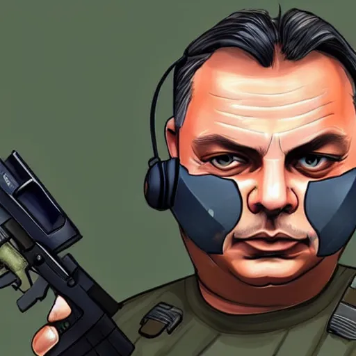 Image similar to Viktor Orban as a Counter-Terrorist in CSGO