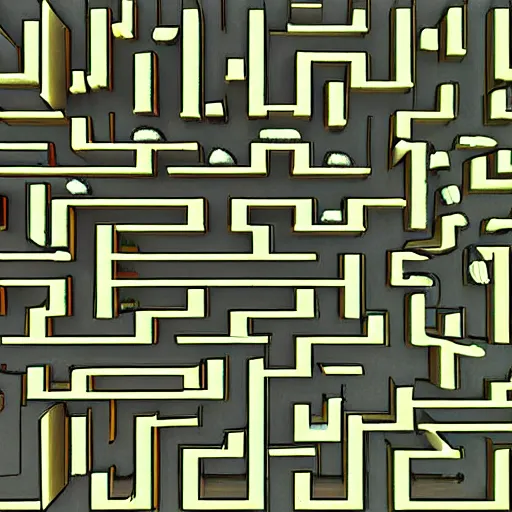 Prompt: Infinite maze winding off in every direction, top down high quality photograph wide shot 4K photorealism