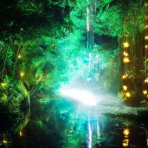 Image similar to river of light in a tropical rainforest