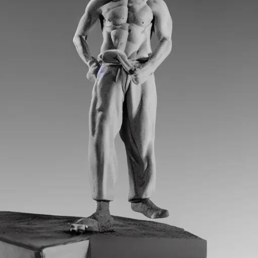 Prompt: a polymer clay statuette of Ed Harris, studio lighting, F 1.4 Kodak Portra