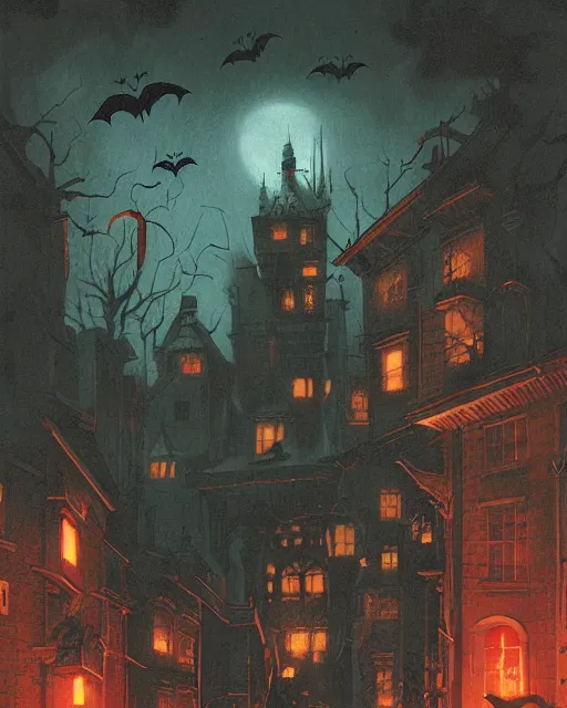 Image similar to spooky halloween night, evil, horror aesthetic, cinematic, dramatic, super detailed and intricate, by koson ohara, by darwyn cooke, by greg rutkowski, by satoshi kon