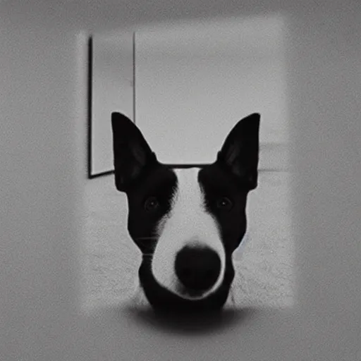 Prompt: a dog looking into the mirror, optical illusion
