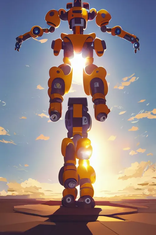 Image similar to metabots medabots medarotto medarot robot minimalist comics, behance hd by jesper ejsing, by rhads, makoto shinkai and lois van baarle, ilya kuvshinov, rossdraws global illumination ray tracing hdr radiating a glowing aura