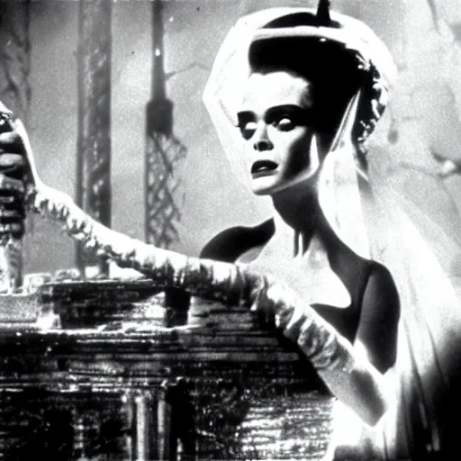 Image similar to still from the movie bride of frankenstein