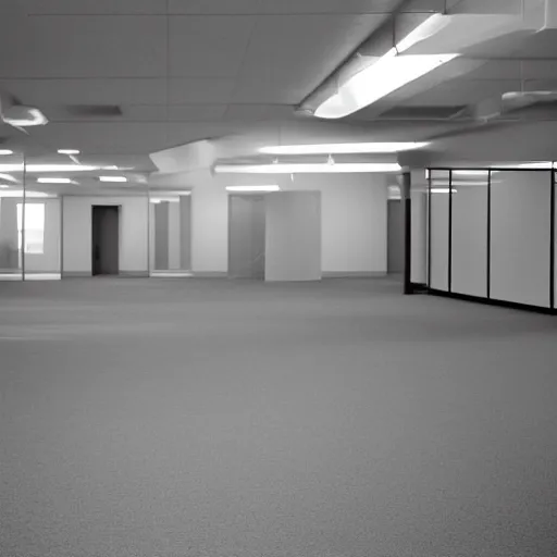 Prompt: empty office, photograph