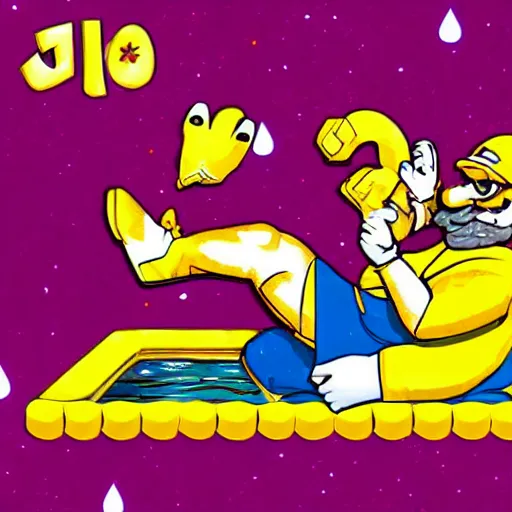 Image similar to wario swimming in gold