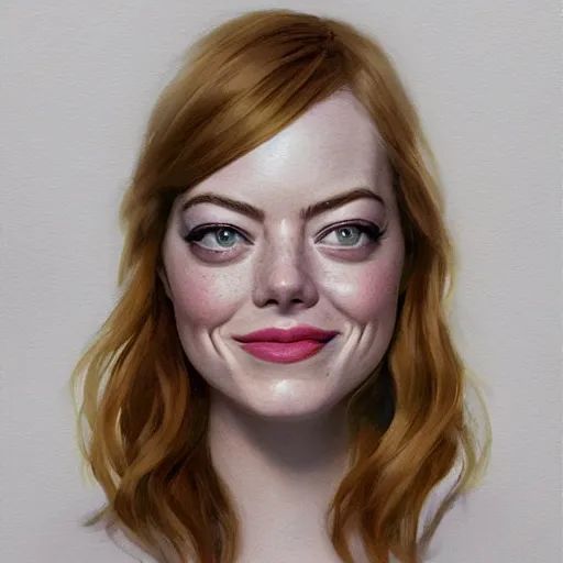 Image similar to emma stone : left - half is sad emma stone, right - half is smiling emma stone, fine details, realistic shaded lighting poster by greg rutkowski, magali villeneuve, artgerm, jeremy lipkin and michael garmash and rob rey