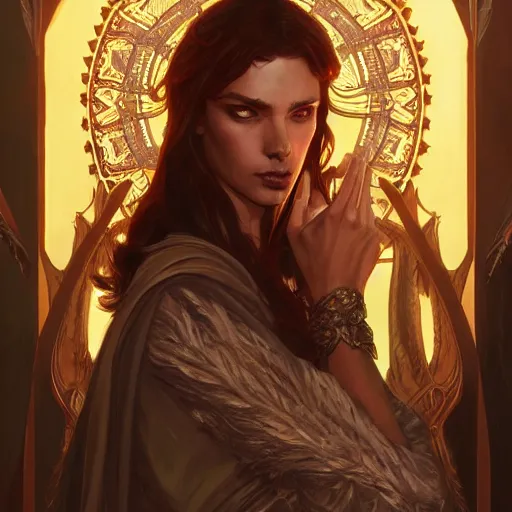 Prompt: lucifer morningstar, d & d, fantasy, intricate, elegant, highly detailed, digital painting, artstation, concept art, smooth, sharp focus, illustration, art by artgerm and greg rutkowski and alphonse mucha