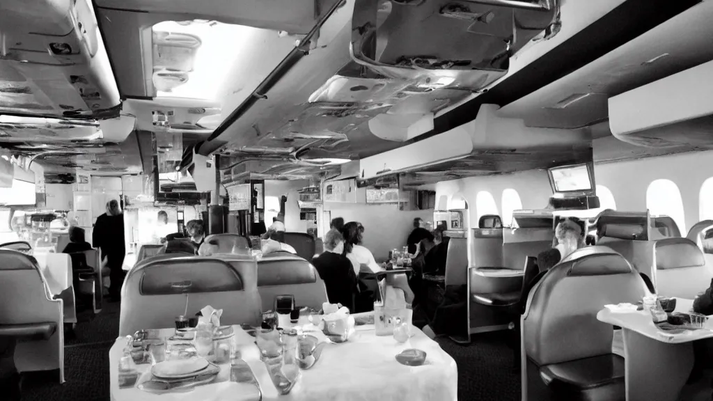 Prompt: infrared airline diner apparition