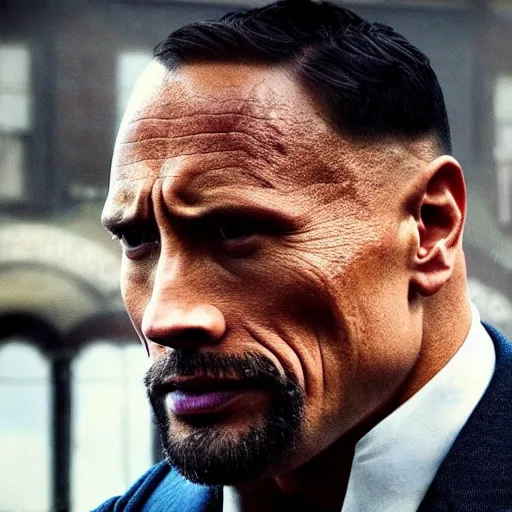 Prompt: Dwayne Johnson in Peaky Blinders very detail 4K quality super realistic