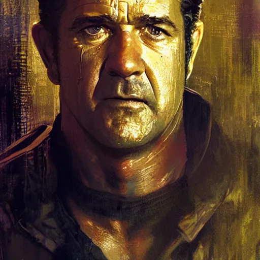 Prompt: mel gibson, hyperrealistic portrait, bladerunner street, art of elysium by jeremy mann and alphonse mucha, fantasy art, photo realistic, dynamic lighting, artstation, poster, volumetric lighting, very detailed face, 4 k, award winning