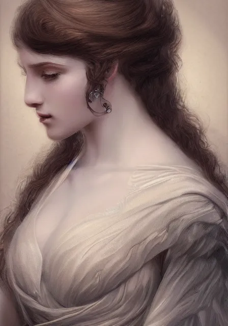 Image similar to lady, intricate, elegant, highly detailed, digital painting, artstation, concept art, smooth, sharp focus, illustration, pre - raphaelite style