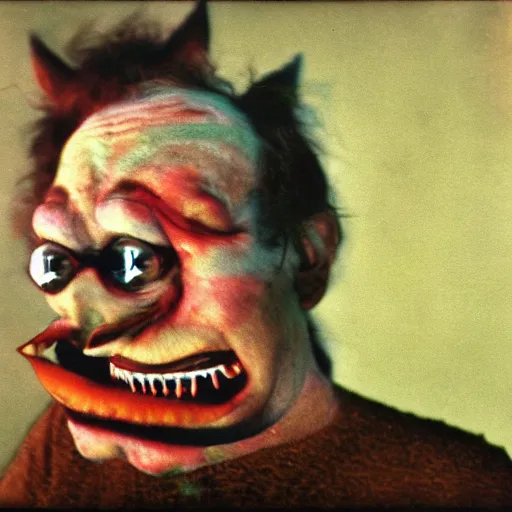 Image similar to a jocular demon, 1 6 mm film, autochrome