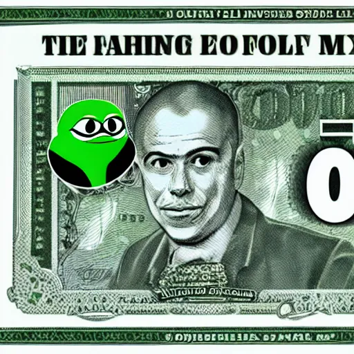 Prompt: pepe money printing machine