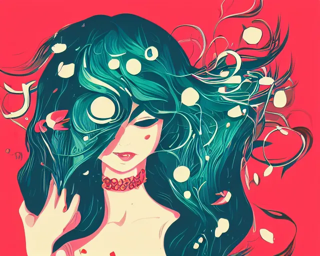 Image similar to the joy of life, a simple vector based illustration, by ross tran, 5 colors
