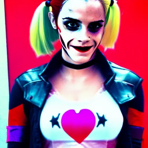 Image similar to emma watson as harley quinn from suicide squad