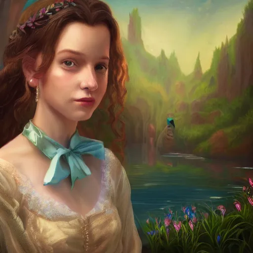 Image similar to a portrait of a princess in a disney movie, backwater bayou, oil painting, pale colors, high detail, 8 k, wide angle, trending on artstation,