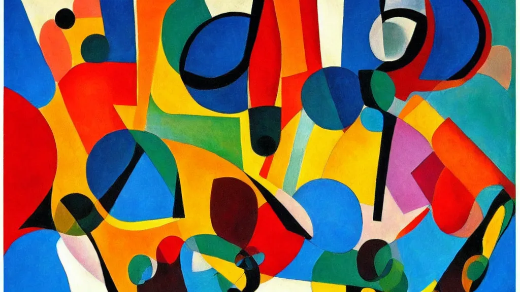 Image similar to abstract minimalism art painting, lines, forms, shapes, in style of kandinski,