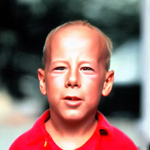 Prompt: the face of Bruce Willis at 5 year old