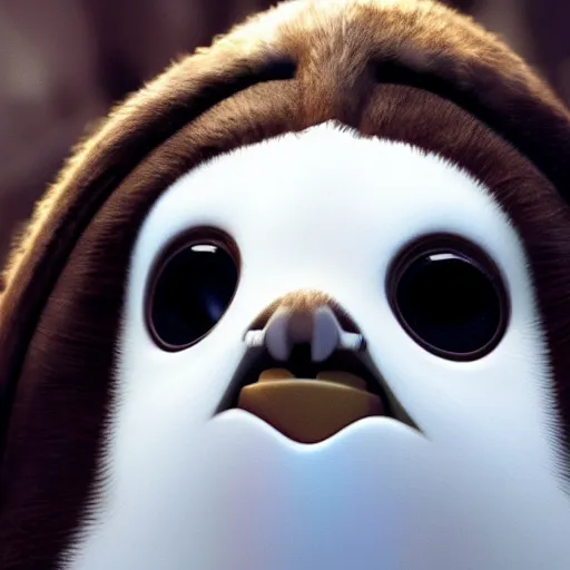 Prompt: photo of a porg, cgsociety