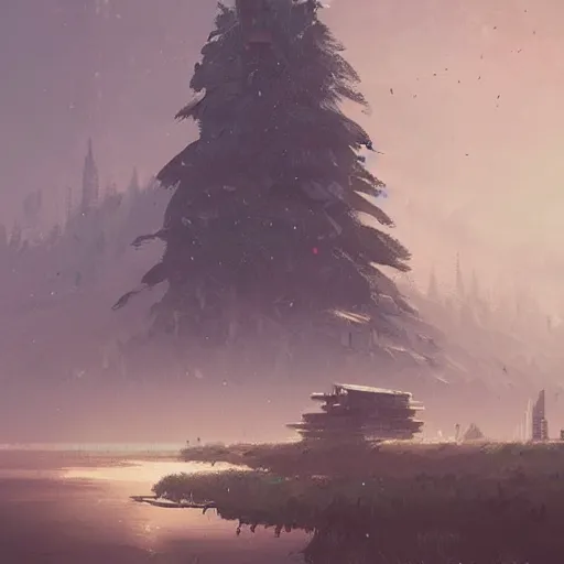 Prompt: 🌲🏣digital Art, Greg rutkowski, Trending artstation,cinematic