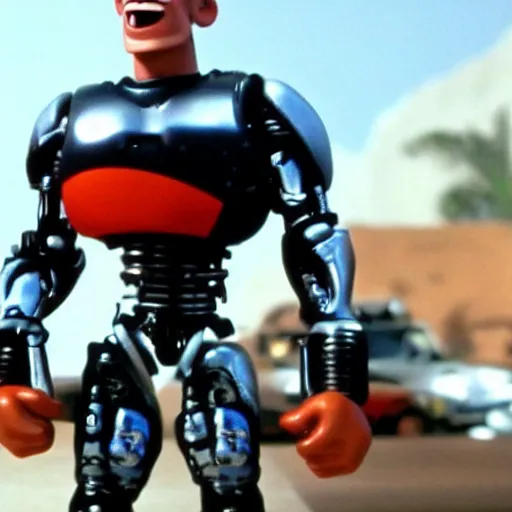 Image similar to pixar animation of schwarzenegger as terminator,