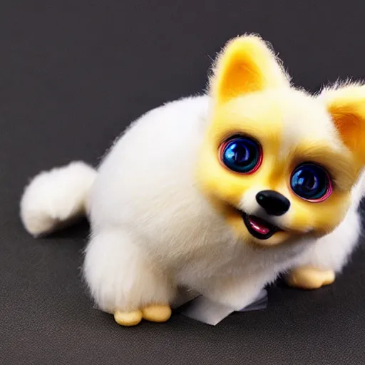 Image similar to adorable corgi furby toy, realistic concept art