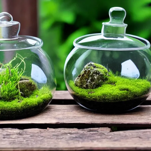 Image similar to moss terrarium, product photo, high quality, 4 k, beautiful design, innovative