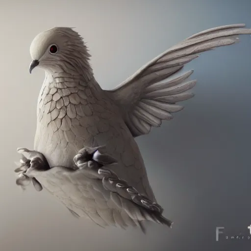 Image similar to a dove made of teeth, ultra realistic, concept art, intricate details, highly detailed, photorealistic, octane render, 8 k, unreal engine, art by frank frazetta, simon bisley, brom