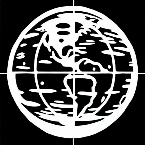 Image similar to black and white sci fi earth themed svg vector art panel for cnc plasma, laser, stencil, unique planet design