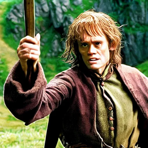 Image similar to jim carrey playing bilbo baggins in lord of the rings