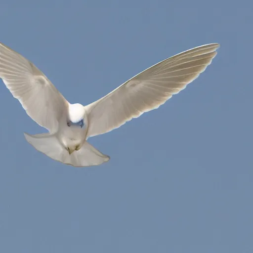 Image similar to photograph of a white dove flying through a warzone