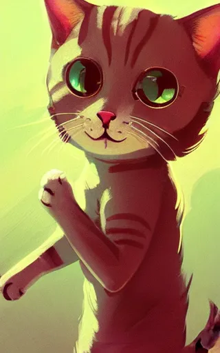 Image similar to cute cat, by victo ngai and andreas rocha and greg rutkowski, trending on artstation, unreal engine, 8 k hd wallpaperjpeg artifact, blur, artfact