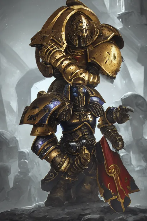 Image similar to armor portrait heros warhammer 4 0 k horus heresy fanart - the primarchs emperor by johannes helgeson animated with vfx concept artist & illustrator global illumination ray tracing hdr fanart arstation zbrush central hardmesh 8 k octane renderer comics stylized