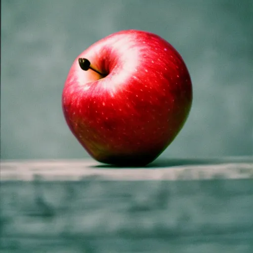 Prompt: a beautiful photo of a red apple, Kodak Portra 400