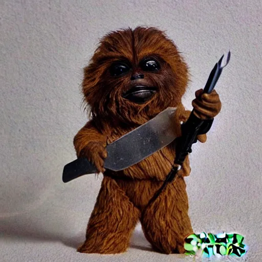 Image similar to star wars ewok running with scissors, forest, science fiction, wicket return of the jedi 1 : 6 scale