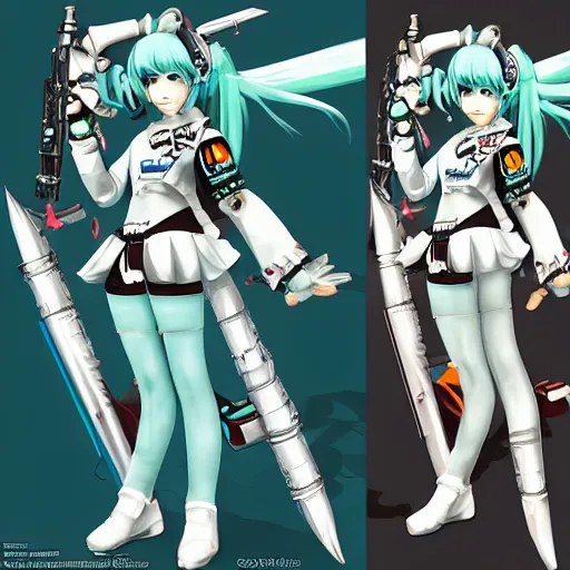 Image similar to hatsune miku in the artstyle of warhammer 4 0 k