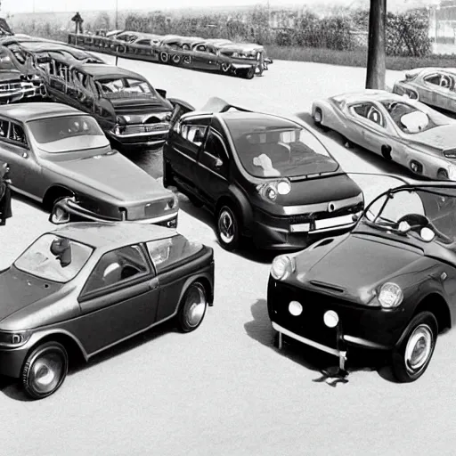 Prompt: evolution of Renault cars from 1910 to 2010, 5 steps