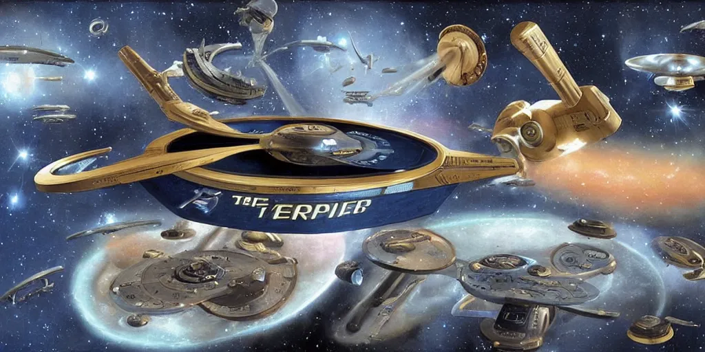 Prompt: The Star Trek Enterprise in the style of renaissance