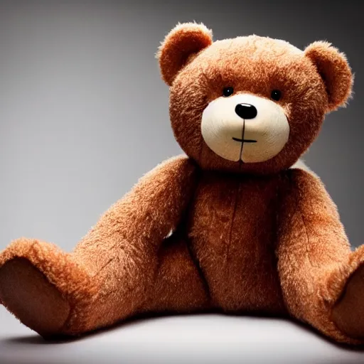 Image similar to a teddy bear gives a TED talk on how to be a teddy bear