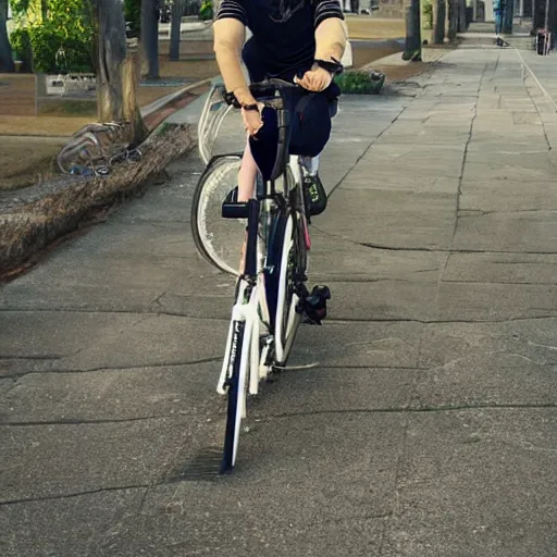 Image similar to cat using bicycle, photo realistic, realistic lighting, realistic shadows, 4 k, riding a bike, cat riding a bicycle