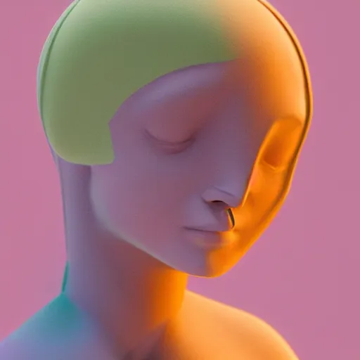 Prompt: abstract 3d female age 10 pastel sculpture by james jean and Jason Chan, rendering, redshift, octane